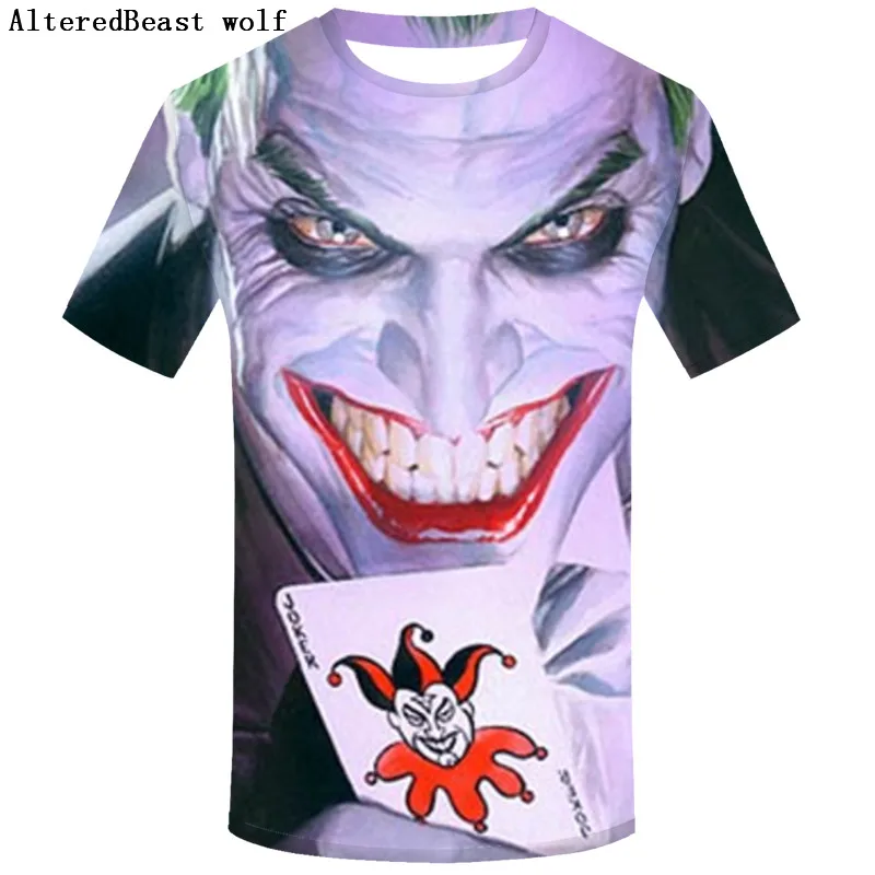 Г. Новая футболка с 3d принтом «Джокер» футболка с 3d изображением забавных комиксов «Джокер с покером» летняя стильная одежда футболки, топ с полным принтом