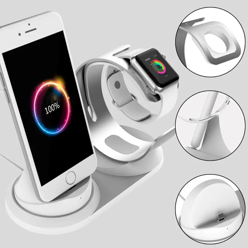 Настольная зарядная док-станция для Apple Watch подставка зарядное устройство поддержка держатель телефона для Iphone Apple основание настольное зарядное устройство браслет
