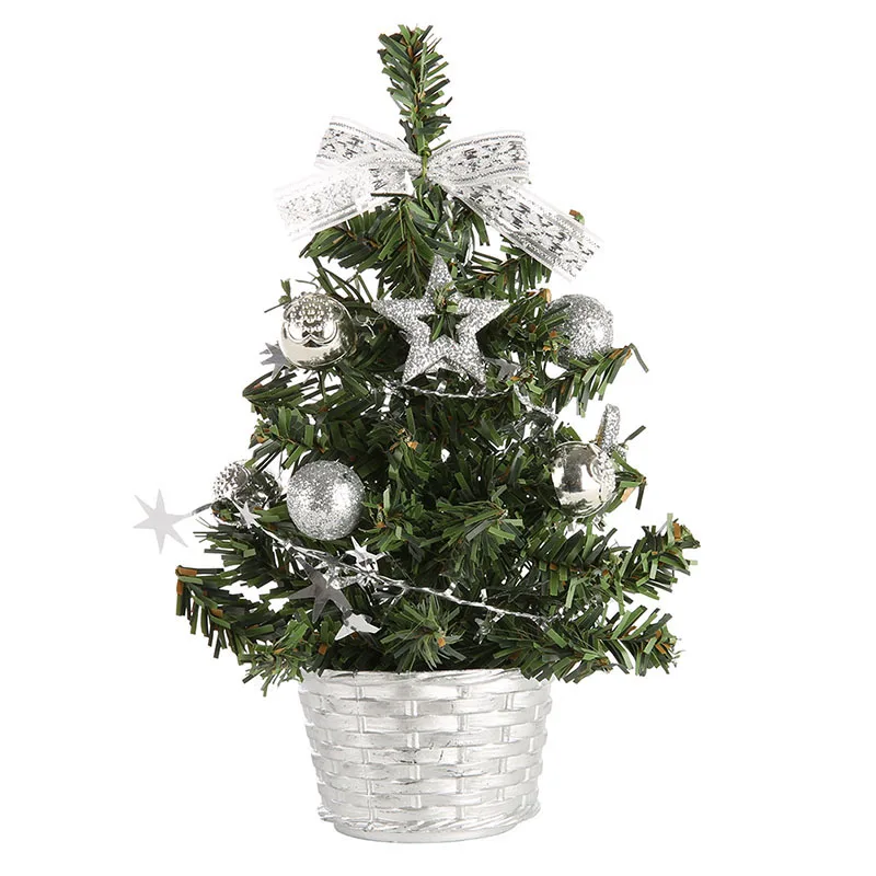Рождественские Мини-елки 20 см-40 см, рождественские украшения, маленькая сосновая елка, размещенная на рабочем столе, рождественские праздничные украшения, Корабль из США - Цвет: S