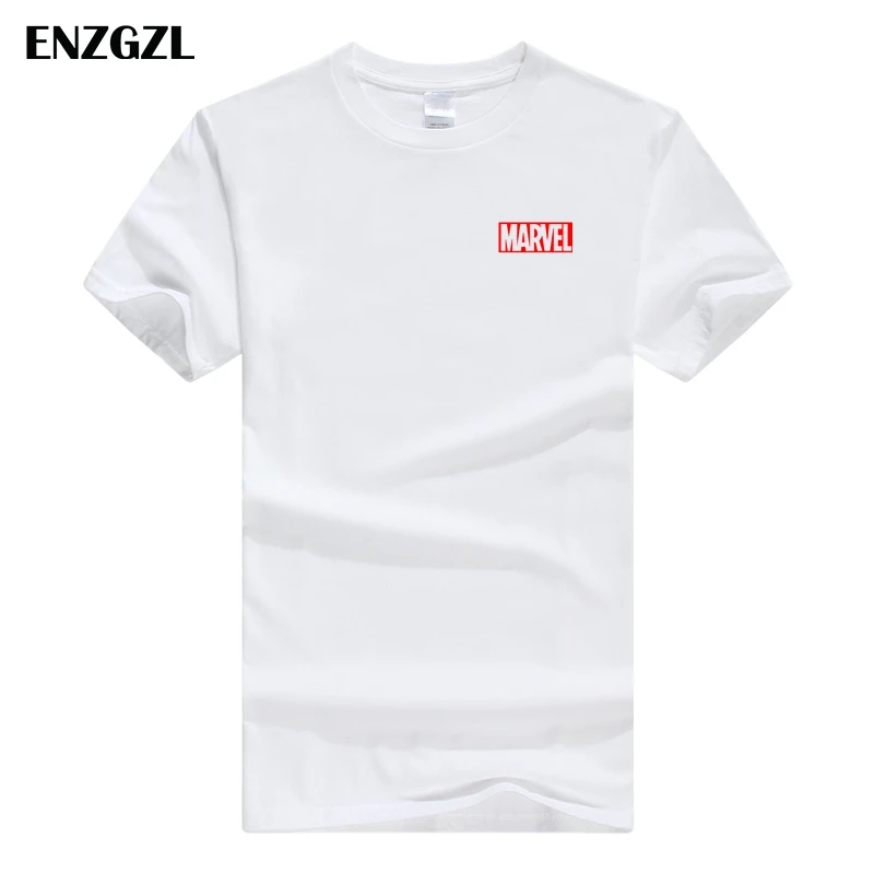 ENZGZL одежда летние футболки мужские MARVEL хлопок короткий рукав Футболка облегающая Мужская футболка с круглым вырезом XS S M L XL уличная одежда - Цвет: X-R-white