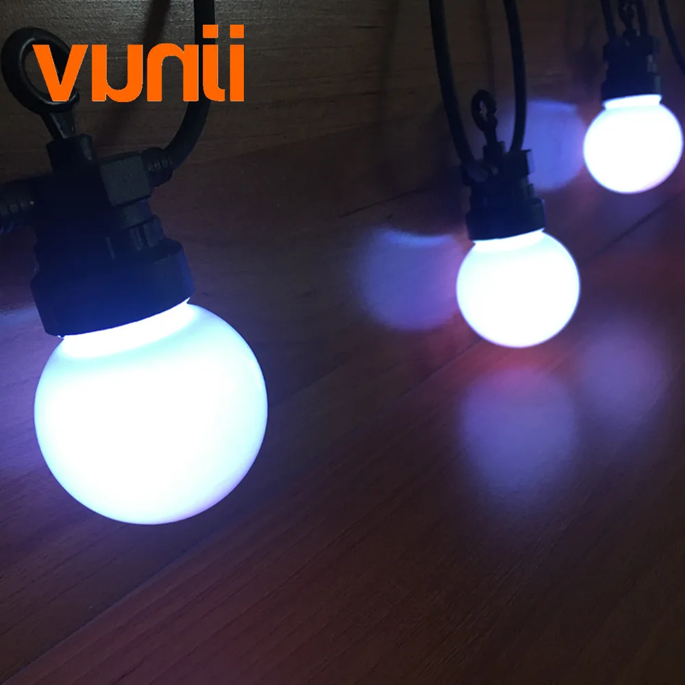 VUNJI IP65 RGB Глобус G50 молочная лампа струна Подключаемая наружная гирлянда для свадебной вечеринки красочная гирлянда