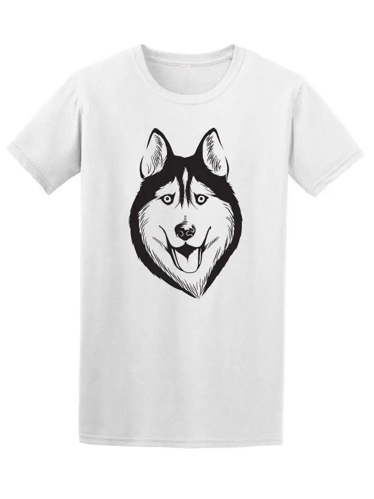 Cute Husky Dog Front View Men's Tee Printed T Shirt Summer Men'S top ...