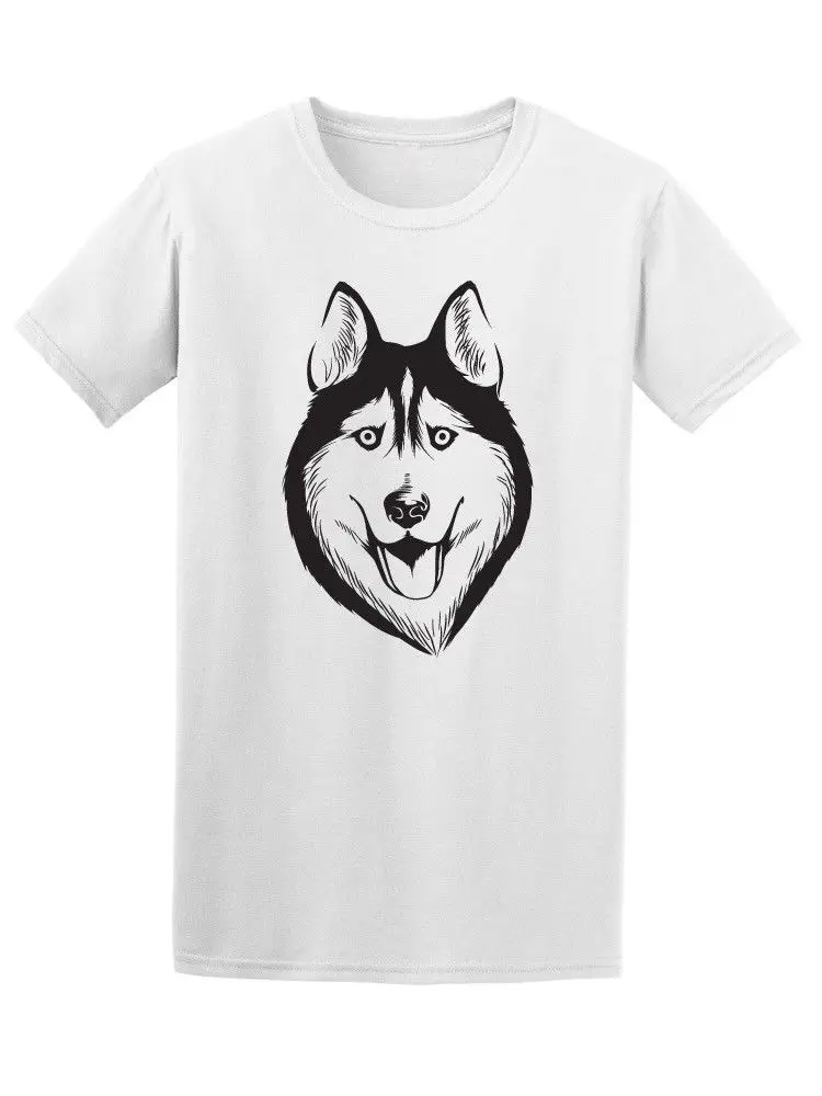 Cute Husky Dog Front View Men's Tee Printed T Shirt Summer Men'S top