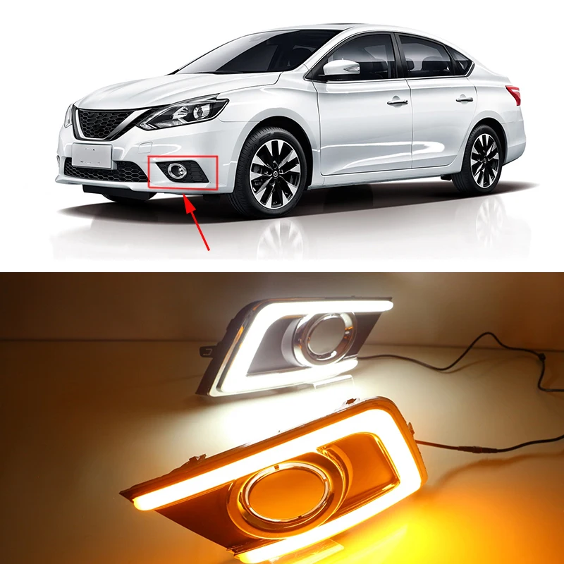 Автомобильная проблесковая 2 шт для Nissan Sentra 2016 2017 2018 дневные ходовые огни