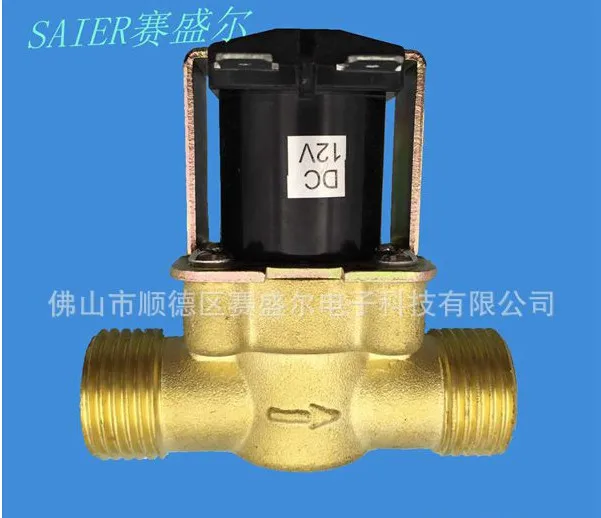 10 шт./лот, DC 12 В 1/2 дюйма Медь Нитки электромагнитный клапан Латунь прямо через тип Напряжение клапан регулятора/Устойчивый клапан