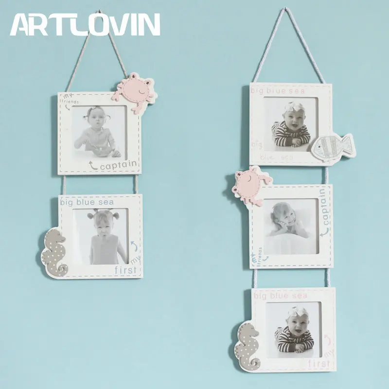 

Modern Triple Wall-Mounted Wooden Photo Frame for Kids Picture Exquisite Creative Wall Decoration Photo Wall Partner Pendant