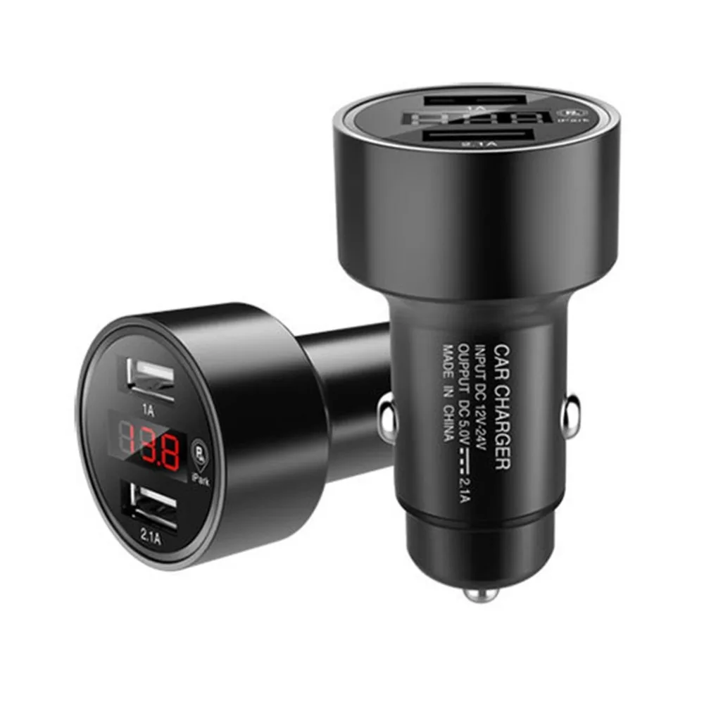 2.1A 1A العالمي سبائك الألومنيوم 2 منافذ USB شحن ذكي المزدوج USB شاحن سيارة ل شاحن سريع للهاتف المحمول