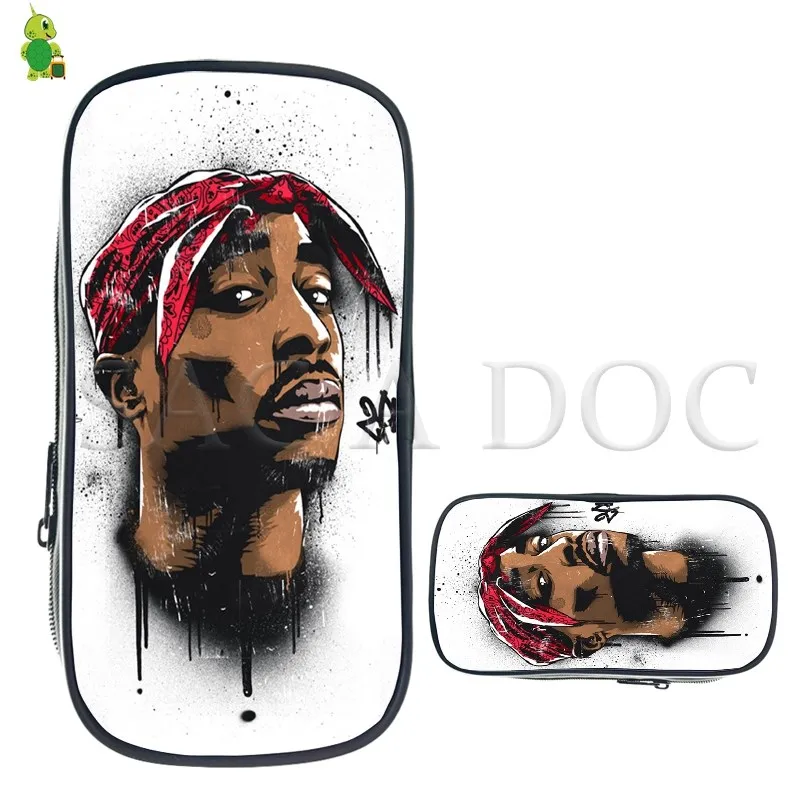 18 Tupac 2Pac косметичка дети большой размер, для карандашей коробка мальчиков детские канцелярские принадлежности сумки для хранения школьные принадлежности хип хоп Легенда макияж сумка - Цвет: 18