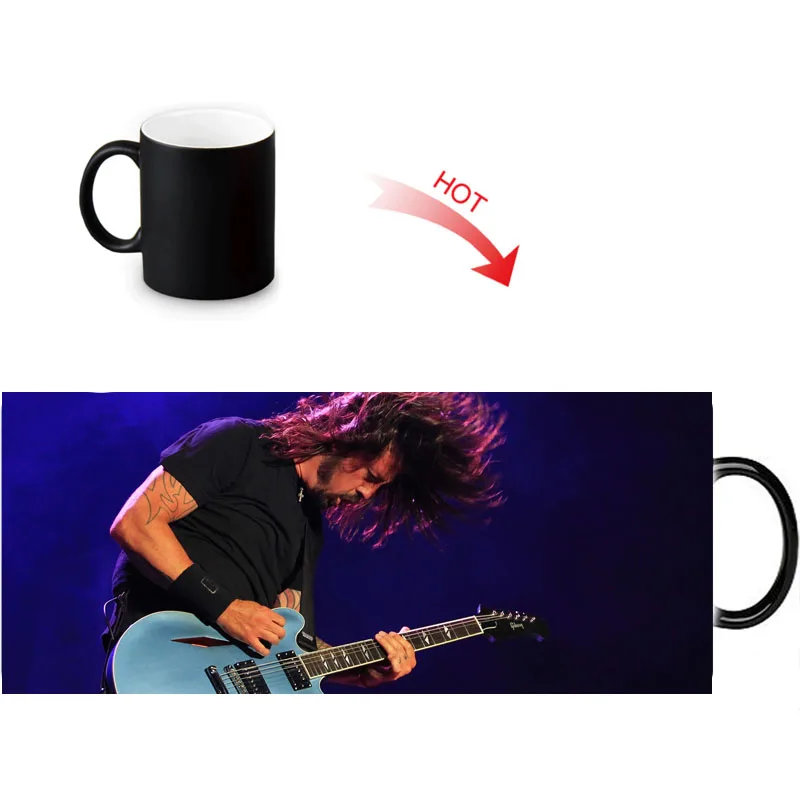 

Foo Fighters Print Color Change/Changing Ceramic Morph Mug Heat Sensitive Porcelain Morphing Mugs Coffee Tea Milk Cups