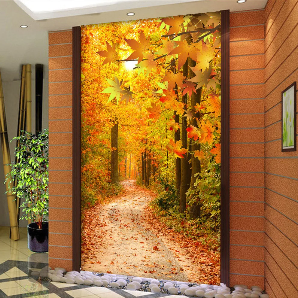 

Custom Wallpaper Murals HD Maple Grove Living Room Entrance Hallway Backdrop Decorative Paper Wall Mural Papel Pintado Pared