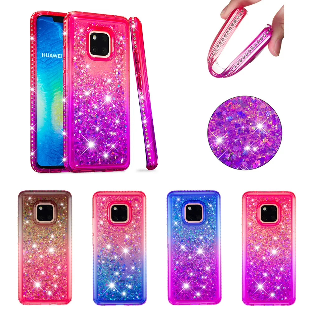 Diamond Glitter Case For Huawei Mate 20 Pro Gradient Bling Sparkle  Quicksand Soft Silicone Case for Huawei Mate 20 Pro Cover (25)