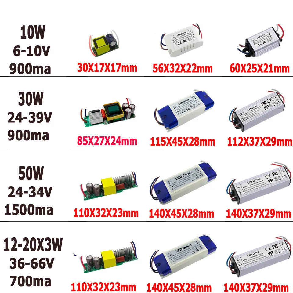 Без мерцания светодиодный драйвер 1 Вт 3 Вт 5 Вт 10 Вт 20 Вт 30 Вт 36 Вт 50 Вт 100 Вт осветительные трансформаторы источник питания для лампы 1 3 5 10 20 30 50 100 Вт