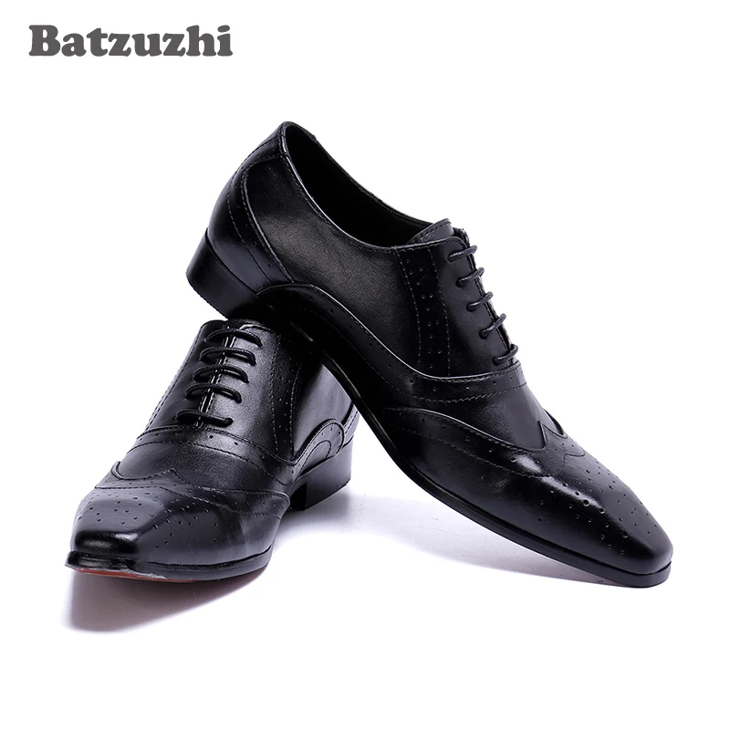 Batzuzhi/итальянские кожаные мужские модельные туфли с острым носком; chaussure homme; деловая обувь для мужчин; большие размеры US6-12; EUR38-46