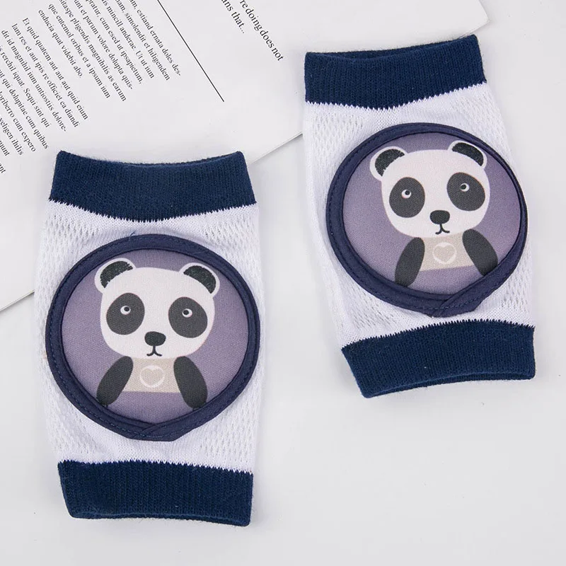 Navy panda SLKMSWMDJ/летние тонкие сетчатые наколенники для малышей, хлопковые дышащие, небьющиеся, для малышей, для ползания, детские защитные приспособления - Цвет: Navy panda