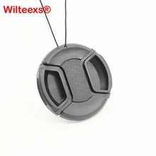 Защитная крышка для объектива камеры WILTEEXS 43 мм/49 мм/52 мм/55 мм/58 мм/62 мм/67 мм/72 мм/77 мм/82 с веревкой против потери