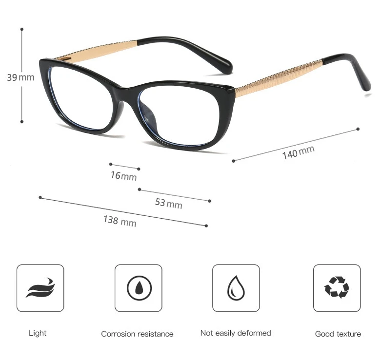 TR90 Анти-голубой свет Ретро кошачий глаз очки оправа мужской и женский Оптический Модные компьютерные очки 45924