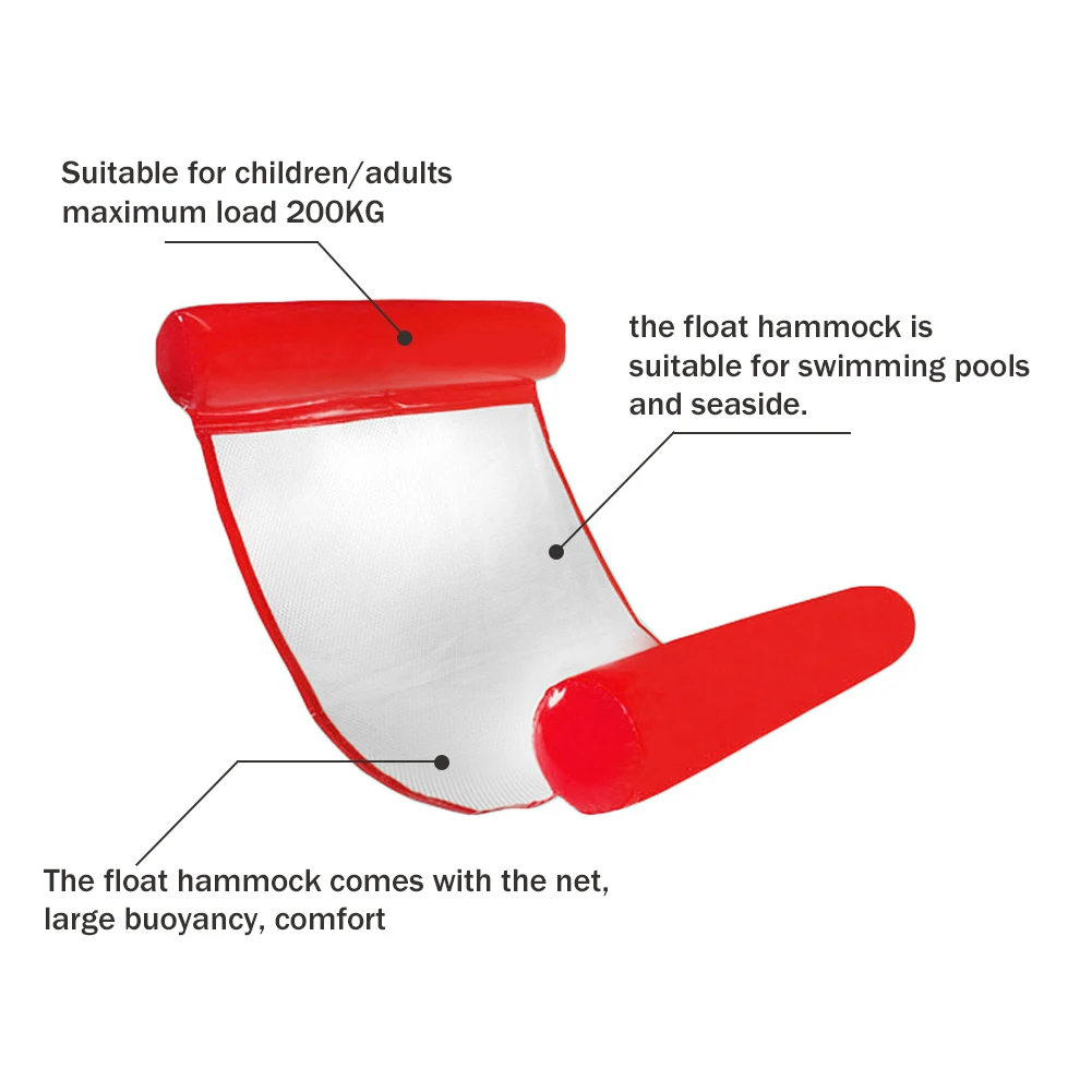 Summer PVC Floating Water Hammock Float Lounger Inflatable Floating Bed Beach Swimming Pool Lounge Float Bed Chair Kids Adults Summer PVC Floating Water Hammock Float Lounger Inflatable Floating Bed Beach Swimming Pool Lounge Float Bed Chair Kids Adults