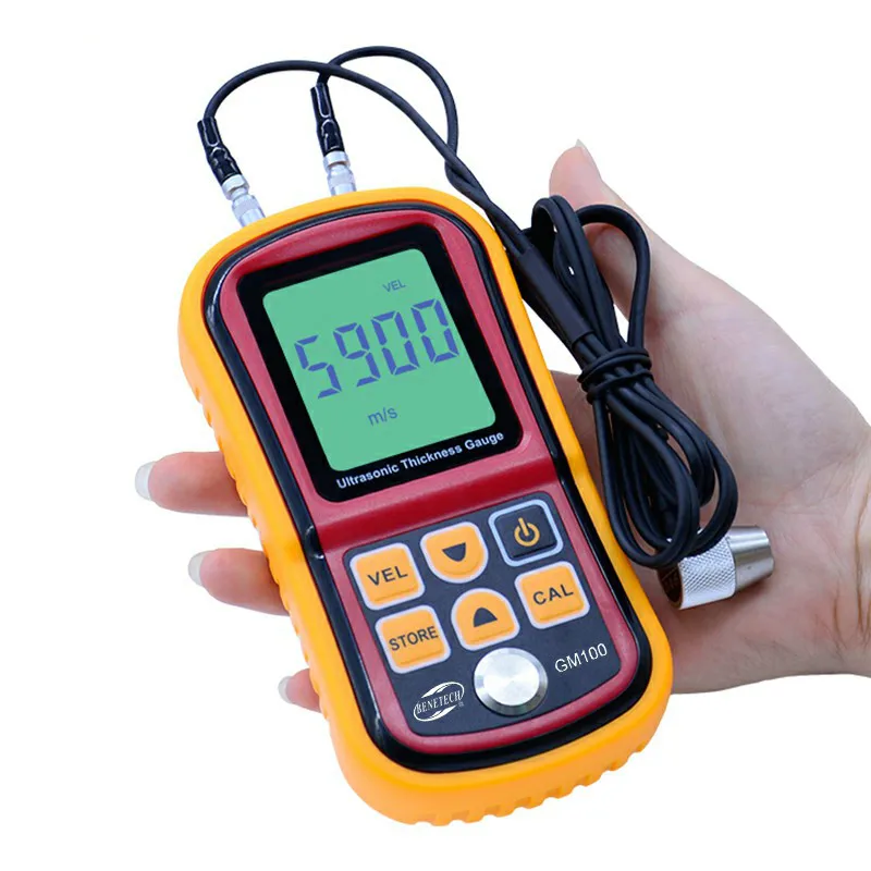 

GM100 Digital LCD display Ultrasonic Thickness Gauge Metal Testering Measuring Instruments 1.2 to 200MM Sound Velocity Meter