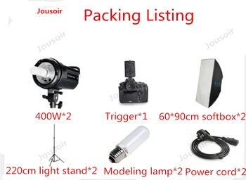 

Photographic lamp 400W portrait photo equipment studio lamp softbox Flash Studio lamp Set CD50 T03