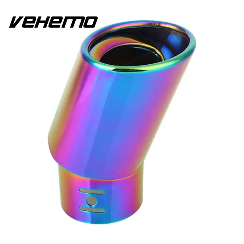 Vehemo 60 мм Универсальный Полный Цвет коррозионной стойкостью Нержавеющая сталь авто автомобиль Изогнутые глушитель выхлопной трубы