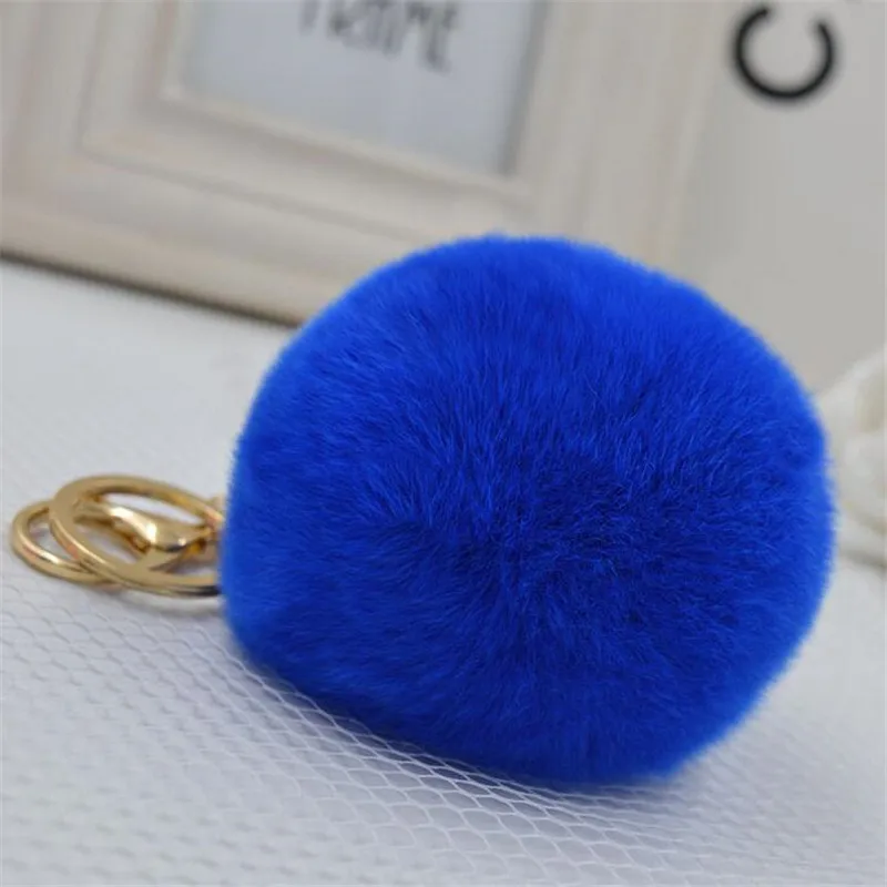 

New Christmas gift fur ball key chain 8CM ball fur pom pom keychain porta chaveiro ornaments keychains male couples jewelry
