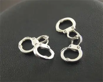 

5Pcs Vintage Style Freedom Handcuff Charms Soldered Together 3D Metal Accessories For Jewelry Making A123/A124