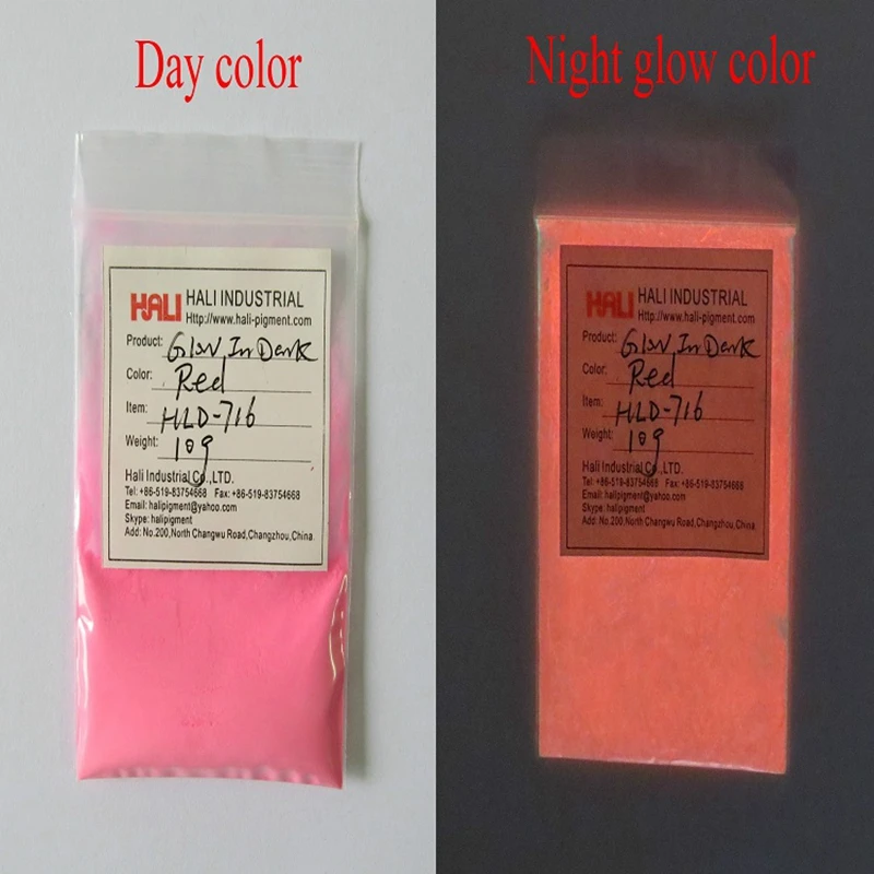 Luminous pigment glow in dark powder photoluminescent powder 1lot = 10colors 10gram per color nail powder
