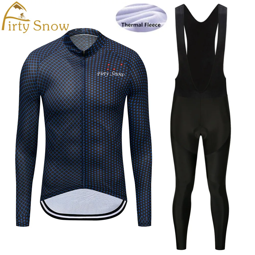 

High Quality, Firty Snow 2018 winter long sleeve clothes cycling jersey bib pants Shirt bike bicycle thermal fleeced wear set
