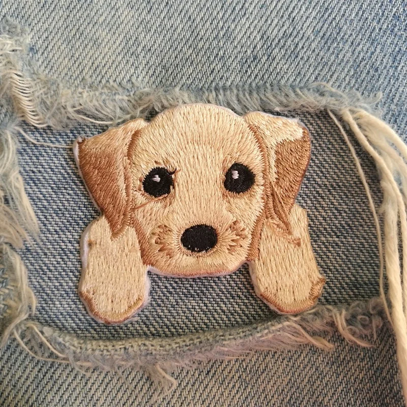 

1 PIC 4.5*4.2CM Embroidered cloth computer embroidered character DIY LABRADORRETRIEVER DOG decorative patch sticker