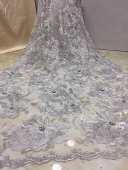 

fashionable african tulle lace fabric beaded S-10126 embroidered lace fabric with good quality