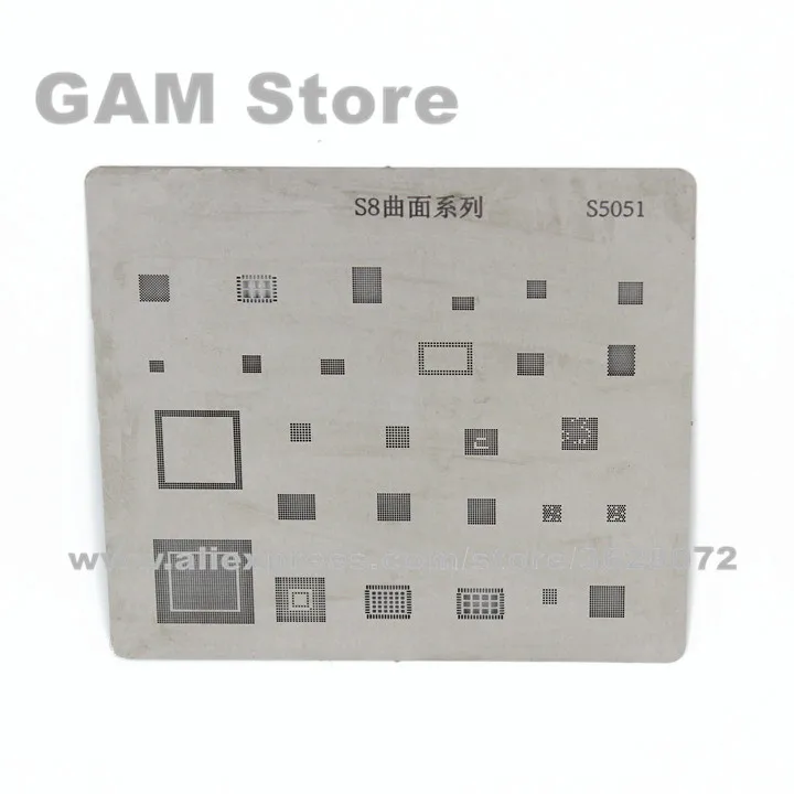 

For Samsung S8+ S8 Edge BGA Stencil Power wifi Audio Touch CPU RAM eMMC PA IC Reballing Pin BGA Direct Heat Template S5051
