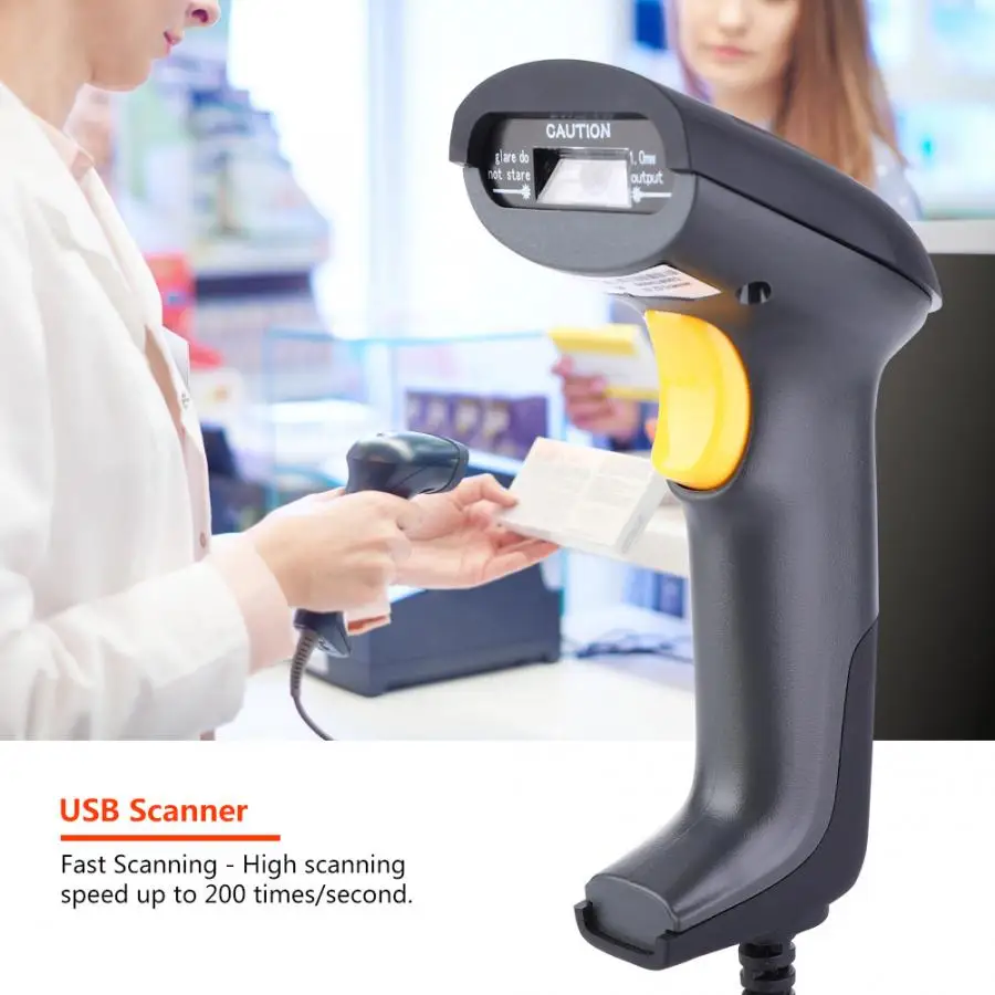 Металлодетектор быстрое сканирование USB проводной ручной сканер штрих-кода QR код для супермаркета торговый центр металлический детектор
