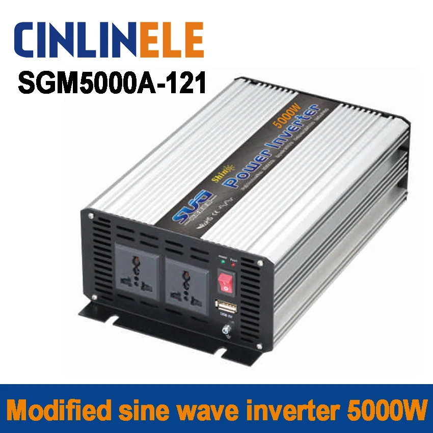 

Shine Series Modified Sine Wave Inverter 5000W SGM5000A-121 DC 12V to AC 110V 5000W Surge Power 10000W