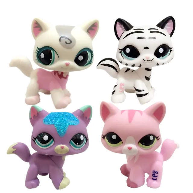 Original cute toys Lovely Pet animal small Shorthair cat Cute cat toy figure littlest doll gift
