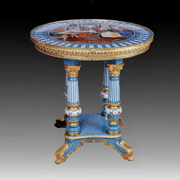 Luxury Hand Painted Porcelain Br Table Round With Four Luxury Hand Painted Porcelain Br Table Round With Four Column Tea Side For Home Decorative Furniture