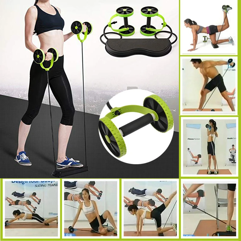 

FAVSPORTS New Multi-functional Body Building Fitness Abdominal Dual Wheel Rollers Arm Leg Waist Muscle Trainer Ab Roller