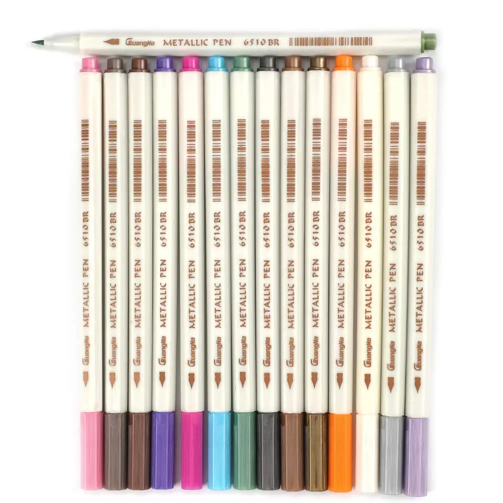 Metallic Calligraphy Brush Marker Pens 15 Colors, Metallic Color