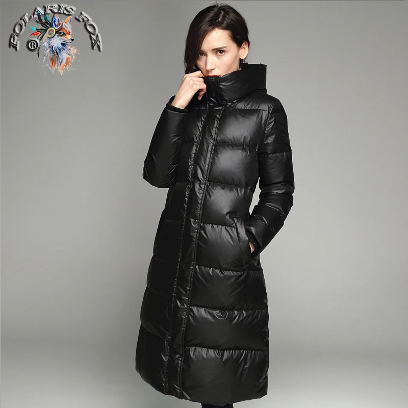 Polaris Fox 2018 Winter Smooth Jackets Women 90% White Duck Knee Parkas Women Hooded Coats Long Thick Warm Casual Snow Coat Coats