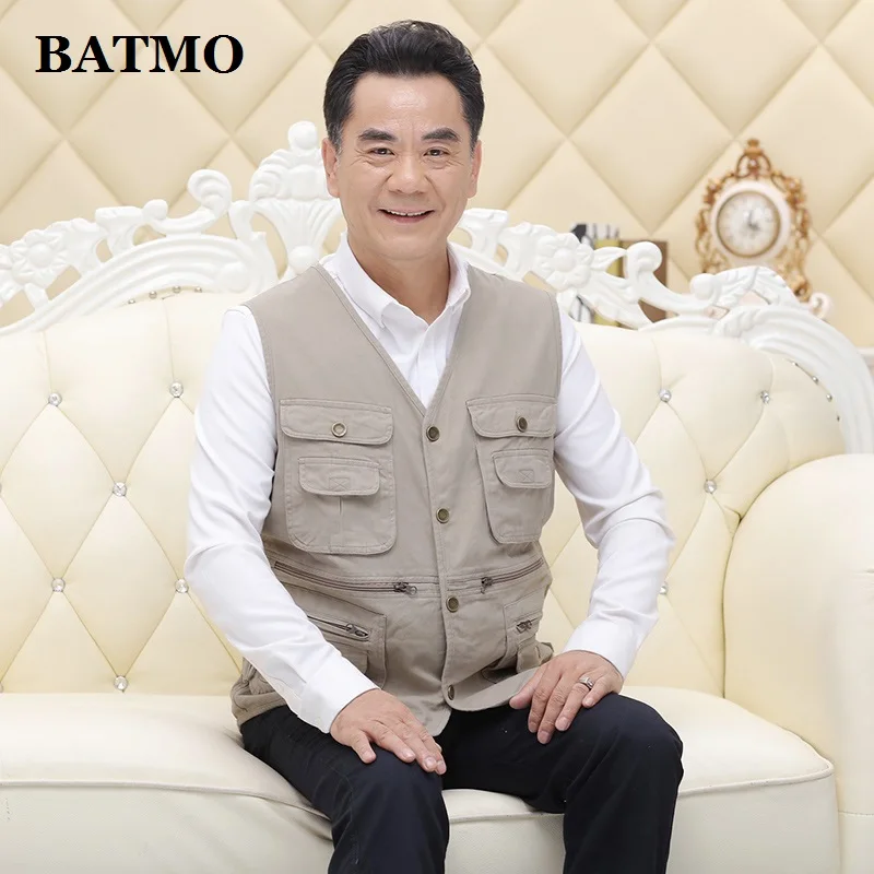 BATMO/ Новое поступление, высококачественный жилет для рыбалки из хлопка, много карманов, верхняя одежда, куртки, большие размеры, BGW01