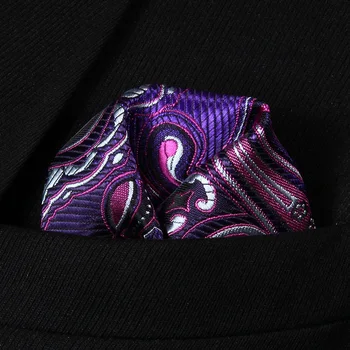 

HP923P Purple Pink Paisley Men 100% Silk Party Handkerchief Pocket Square Hanky