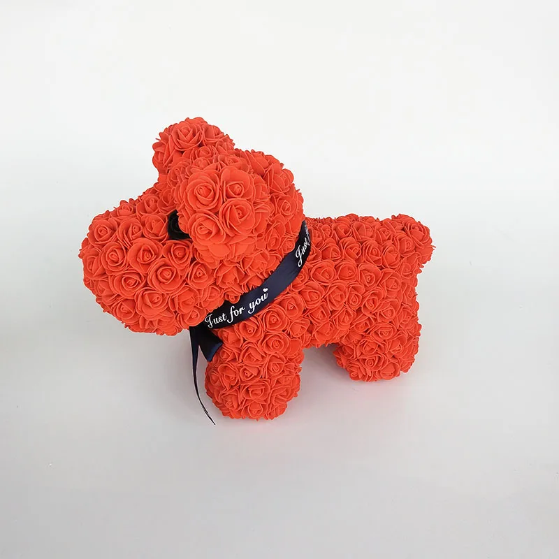 red Новинка, пенные розы, собака, роза, медведь, подарки на день Святого Валентина, вечерние, подарок, пенные цветы, украшение для дома - Цвет: red