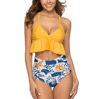 

Women Bikini Set Swimsuit High Waist Ladies Bathing Suit Swimwear Beachwear UK