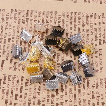 

10mm Crimp beads cove clasps Cord End Caps String Ribbon leather Clip Foldover DIY Necklace Bracelet Connectors Jewelry Findings