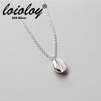 

Loioloy tested solid 925 Sterling Siver cute coffee beans collar Ocean Sea Beach 2018 women's necklace with free jewelry box