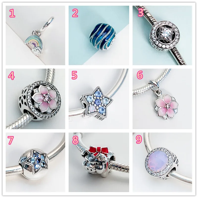 

2019 NEW Euro Charm logo Carving S925 silver charms 925 bead pendant for bracelet women jewelry,1pz