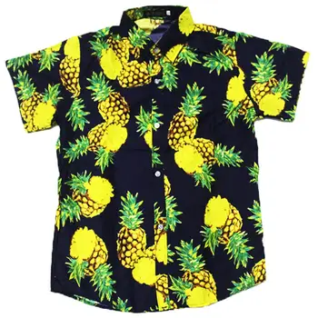 

Yfashion Fashion Men Shirts Summer Pineapple Printing Hawaiian Shirt Chemise Homme Short Sleeve Shirt