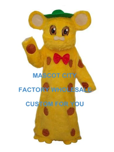

Пользовательский талисман, плюшевая мышь, костюм талисмана, взрослый размер, мультяшный персонаж, желтая мышь, Mascotte, необычное платье, искусственная кожа, бесплатная доставка SW1036