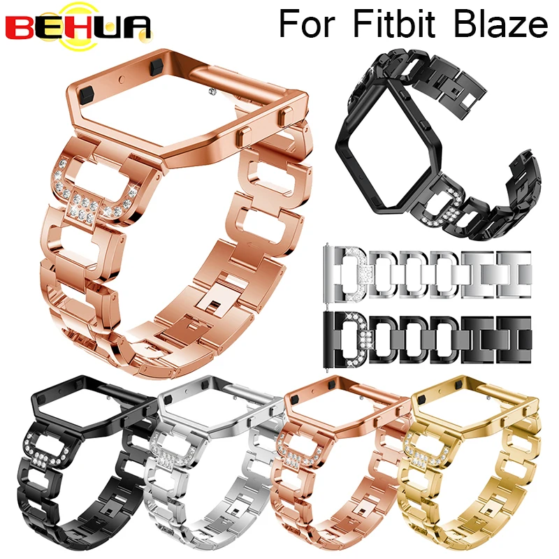 

Metal Watch Bands With Rhinestone Stainless Steel Frame Optional Replacement Bracelet Accessories For Fitbit Blaze wristband
