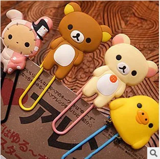 

1 PCS Relaxed Bear Chick Rabbit Metal Bookmark Clip Large Cartoon Paper Needle
