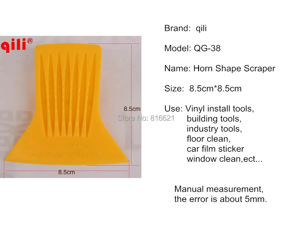 500 шт./лот DHL Qili QG-38Horn форма оконная Пленка Установка скребок Инструмент 3D углеродного волокна стикер скребковый инструмент